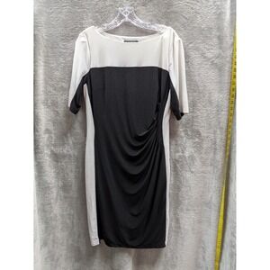 Lauren Ralph Lauren Dress Women's 12 Slimming Color block‎ Quiet Luxury Office